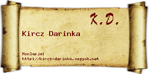 Kircz Darinka névjegykártya